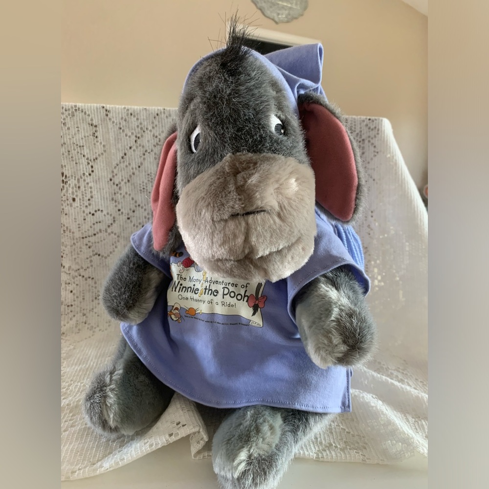 Disney Parks Winnie the Pooh vintage Eeyore Night Shirt & Cap 15”